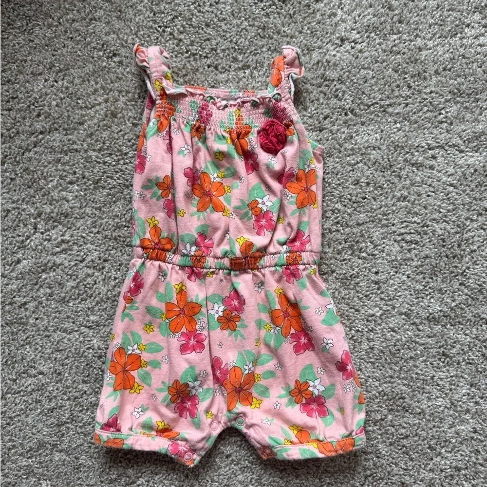 Carter's baby girl floral romper summer Jumpsuit size 12 months